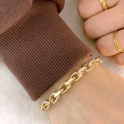 BNH Anker facet armband in 8 karaat goud 18,5 cm x 7,0 mm