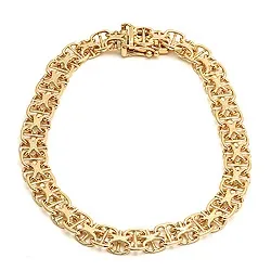 armband in 14 karaat goud 18,5 cm x 6,5 mm