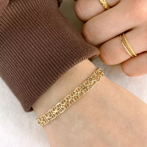 armband in 14 karaat goud 18,5 cm x 6,5 mm