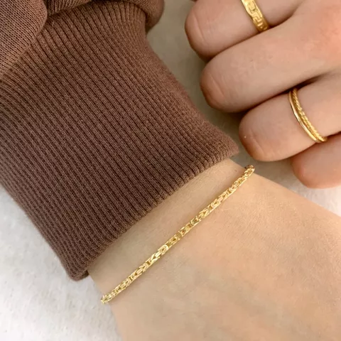koning armband in 14 karaat goud 18,5 cm x 1,8 mm