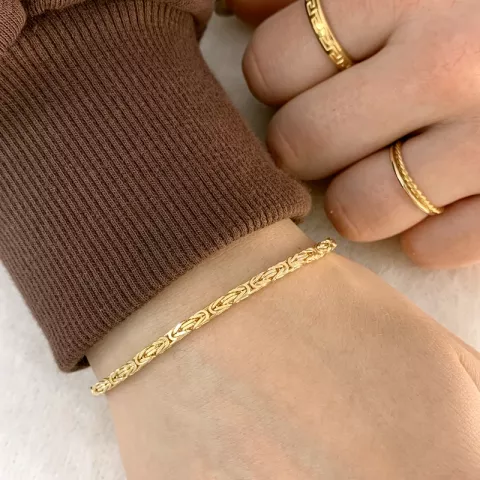 koning armband in 14 karaat goud 21 cm x 2,3 mm