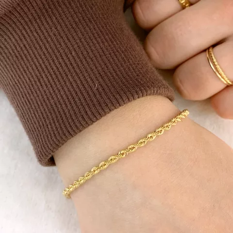 BNH cordel armband in 14 karaat goud 18,5 cm x 2,7 mm