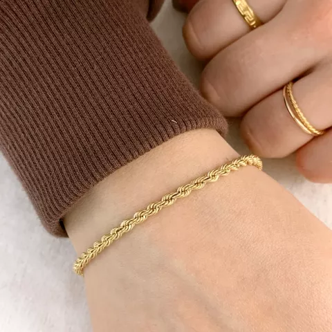 BNH cordel armband in 14 karaat goud 18,5 cm x 3,2 mm
