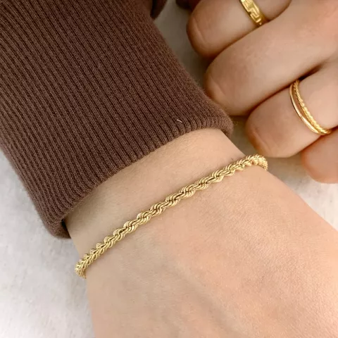 BNH cordel armband in 14 karaat goud 21 cm x 3,2mm