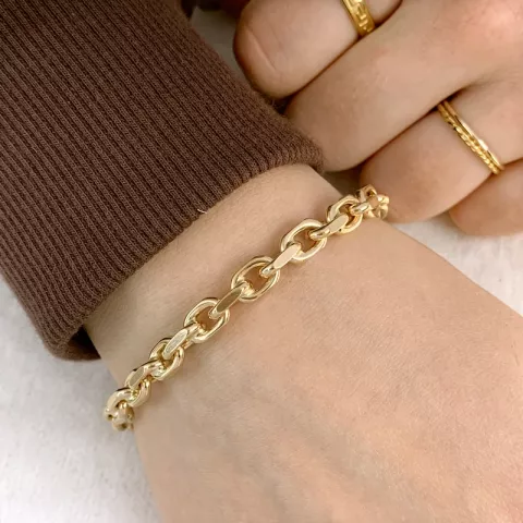 BNH Anker facet armband in 14 karaat goud 21 cm x 6,0 mm