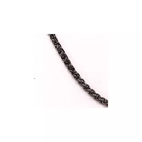 BNH tarwe ketting in zwart gerhodineerd zilver 38 cm x 1,3 mm