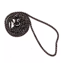 BNH tarwe ketting in zwart gerhodineerd zilver 60 cm x 1,3 mm