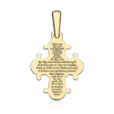 13 x 15 mm dagmarkruis met onze vader in 8 karaat goud