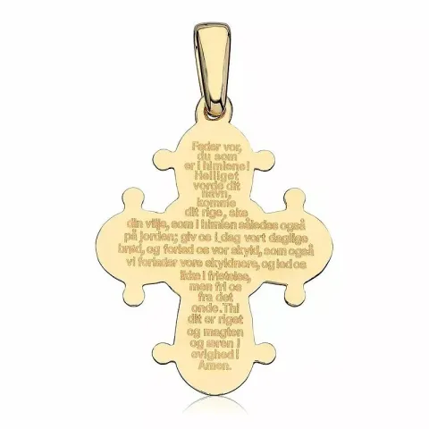 17 x 20 mm dagmarkruis met onze vader in 8 karaat goud