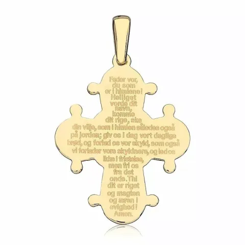 21 x 25 mm dagmarkruis met onze vader in 8 karaat goud