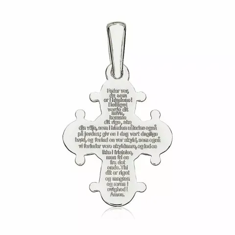 13 x 15 mm dagmarkruis met onze vader in zilver