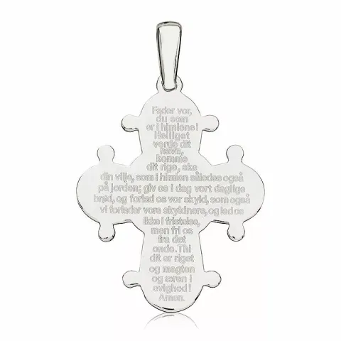 21 x 25 mm dagmarkruis met onze vader in zilver