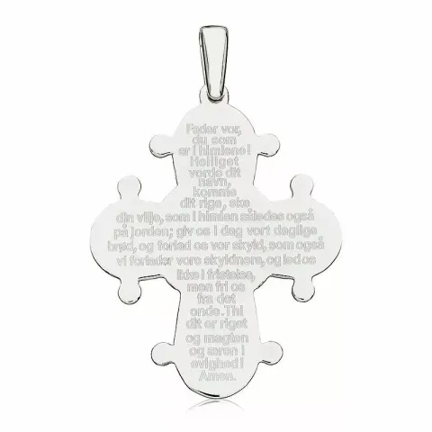 25 x 30 mm dagmarkruis met onze vader in zilver