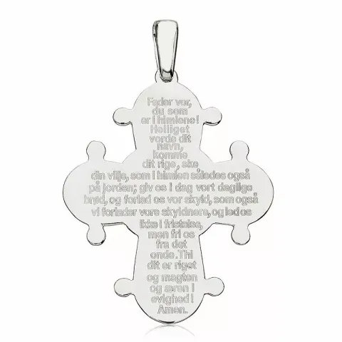 29 x 35 mm dagmarkruis met onze vader in zilver