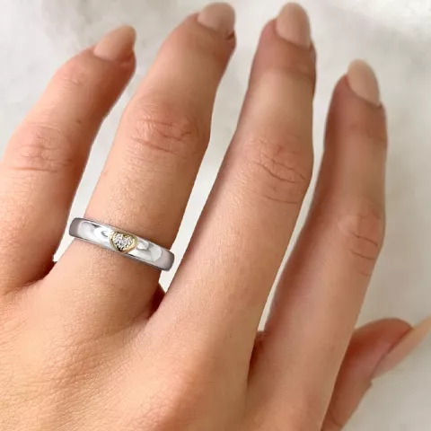 Ring in zilver met verguld sterlingzilver