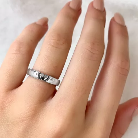 Hart ring in zilver
