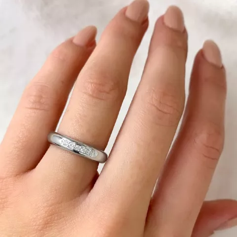witte zirkoon ring in zilver