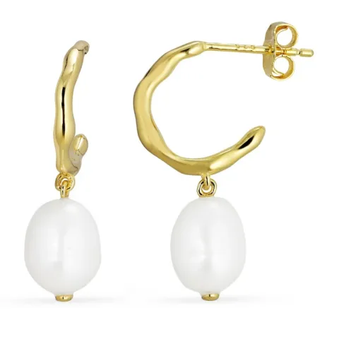 parel halfcreool in verguld zilver