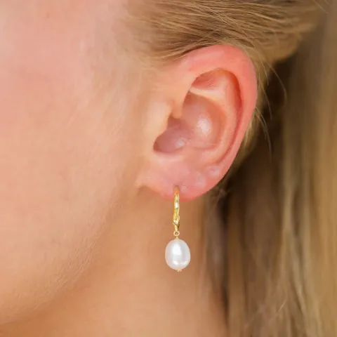 parel halfcreool in verguld zilver