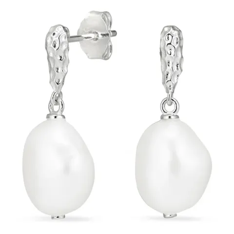 9 - 10 mm parel oorbellen in zilver