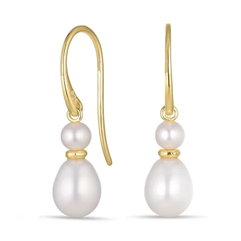 7-7,5 mm parel oorbellen in verguld sterlingzilver