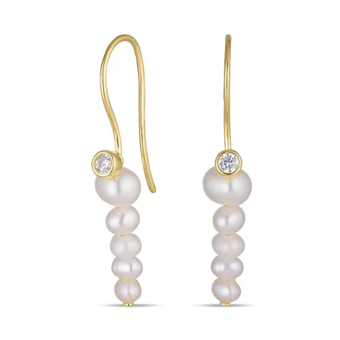 parel oorbellen in verguld sterlingzilver