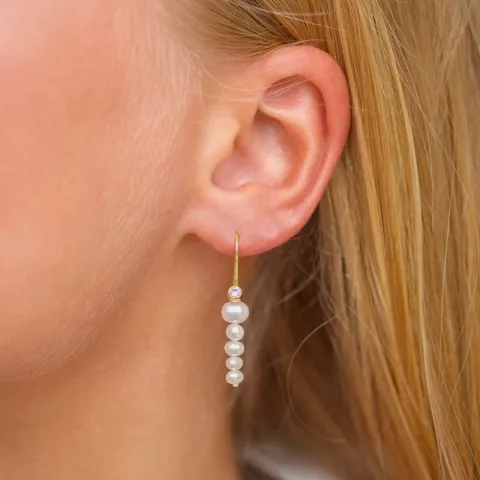 parel oorbellen in verguld sterlingzilver