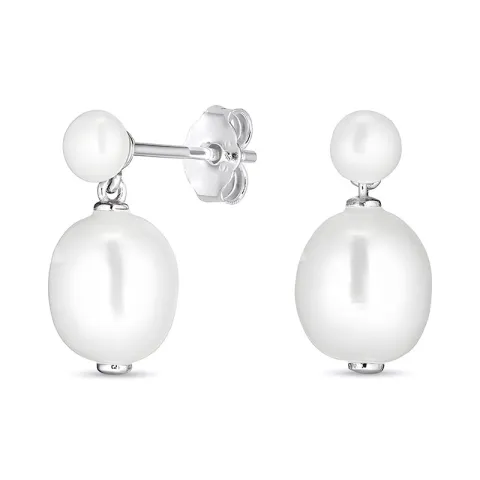 8 - 9 mm parel oorbellen in zilver