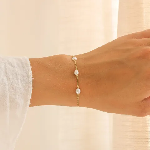 parel armband in verguld sterlingzilver
