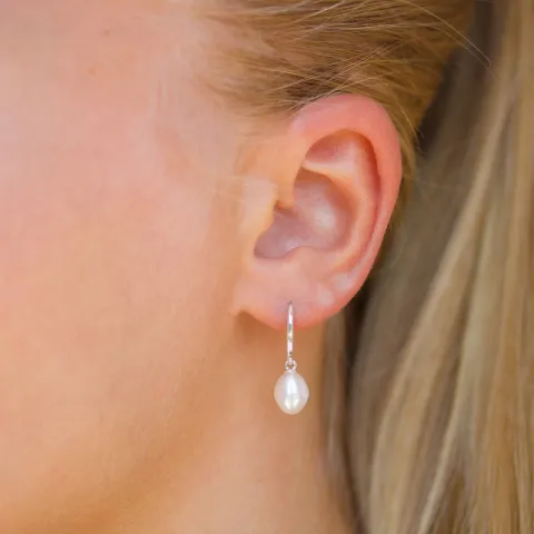 parel oorbellen in zilver