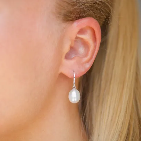 parel oorbellen in zilver