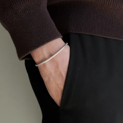 BNH slangenarmband in zilver 17 cm x 3,2 mm
