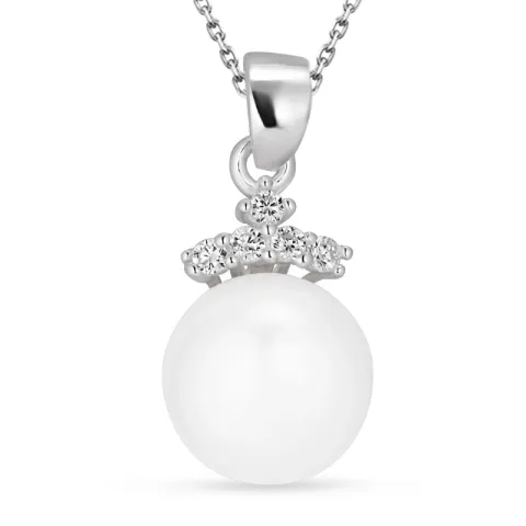 parel hanger met ketting in zilver