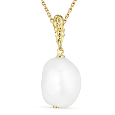 parel hanger met ketting in verguld sterlingzilver