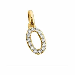 ovaal diamanten hanger in 14 caraat goud 0,12 ct