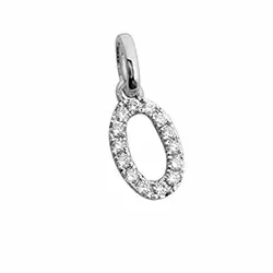 Ovaal diamanten hanger in 14 caraat witgoud 0,12 ct