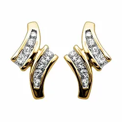 diamant oorsteker in 14 karaat goud met diamant