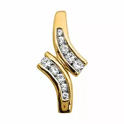 Trendy diamanten hanger in 14 caraat goud 0,10 ct