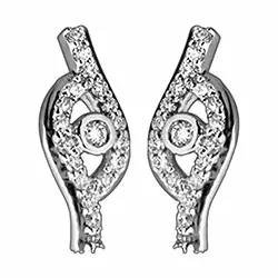diamant oorsteker in 14 karaat witgoud met diamant