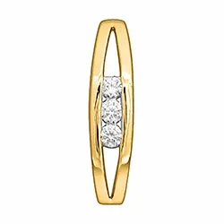 Lang diamanten hanger in 14 caraat goud 0,10 ct