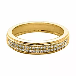 Breed diamant ring in 14 karaat goud 0,15 ct