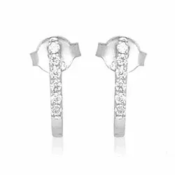 diamant oorsteker in 14 karaat witgoud met diamant