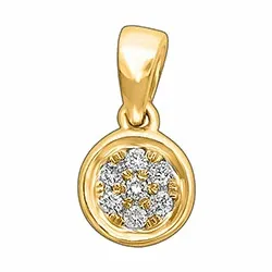 rond diamanten hanger in 14 caraat goud 0,06 ct