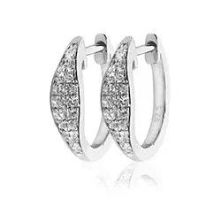 diamant creool in 14 karaat witgoud met diamant