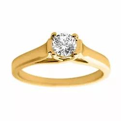 echt diamant ring in 14 karaat goud 0,10 ct