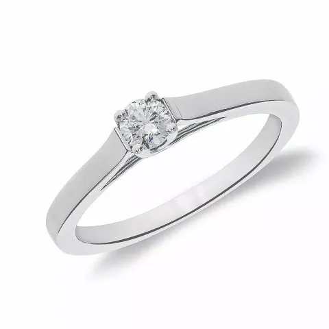 Echt diamant ring in 14 karaat witgoud 0,10 ct