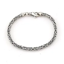 Elegant koning armband in geoxideerd sterlingzilver 22 cm x 3,7 mm