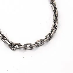 Lange ankerketting in zwart gerhodineerd zilver 80 cm x 1,4 mm