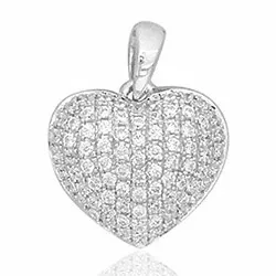 hart diamanten hanger in 14 caraat witgoud 0,30 ct