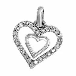 hart diamanten hanger in 14 caraat witgoud 0,13 ct